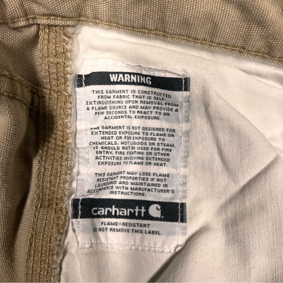 Carhartt Pants FR Carpenter Beige Khaki Brown Original Fit Mens 42 x 32 - Picture 16 of 16